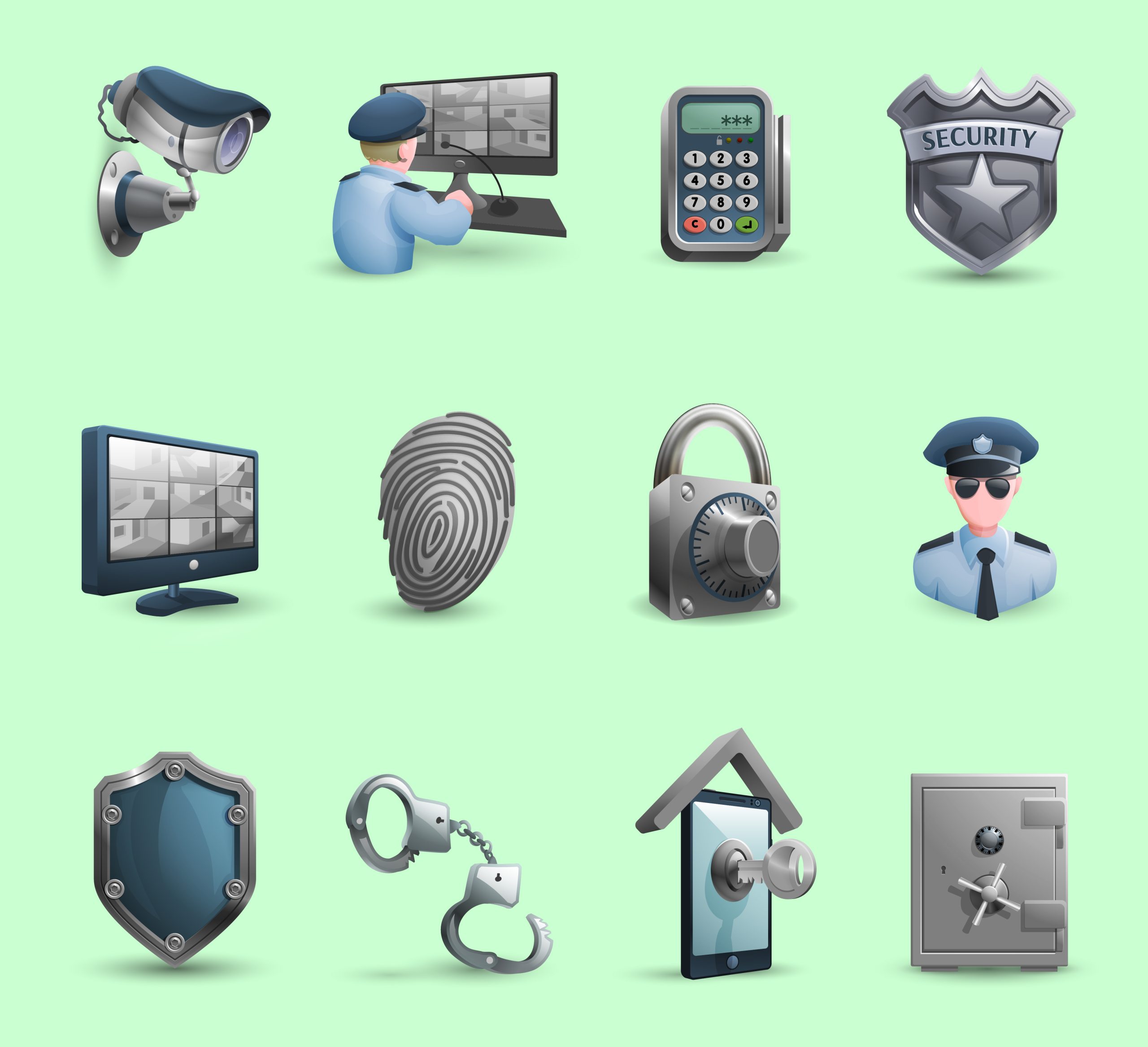 Security Symbols Icons Set